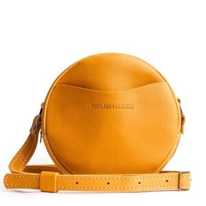 Portland Leather Round Crossbody Bag - Vibrant Yellow